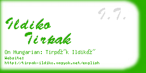 ildiko tirpak business card